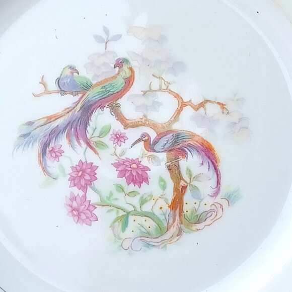 Three Vintage Antique Pirken Hammer Pheasant Peacock Bird Plates Made in Bohemia - Picture 2 of 4